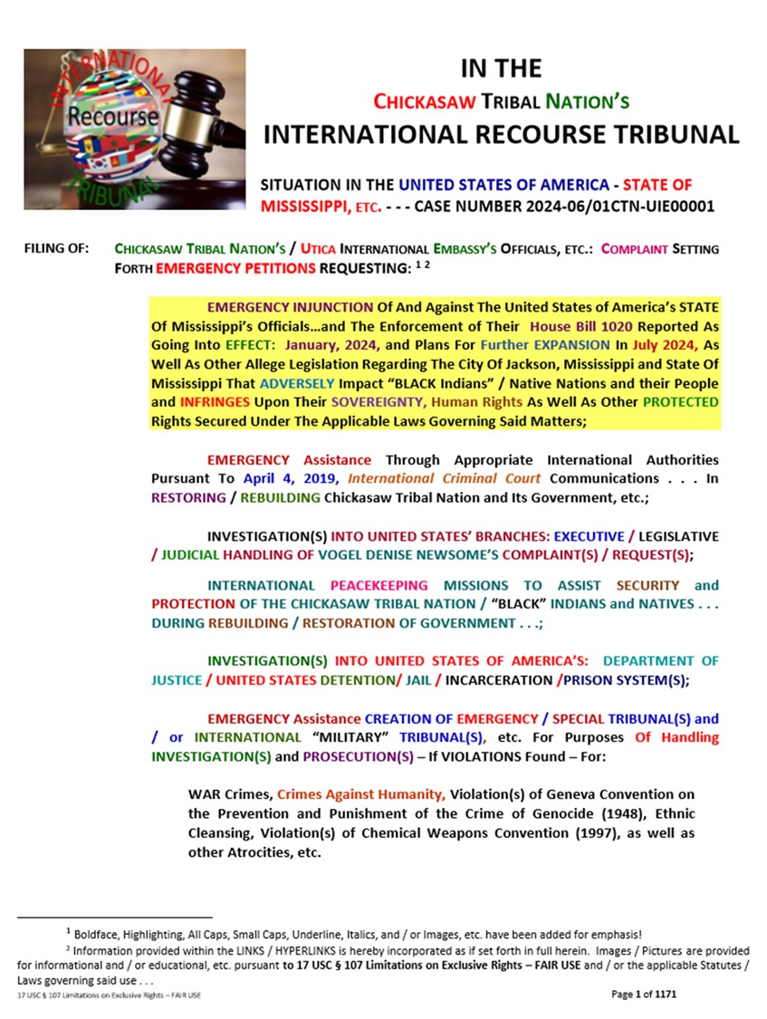 062224 UNHR Office Of High Commissioner Complaint 01