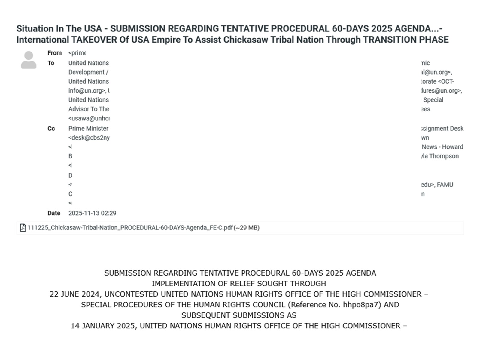 111225 Confirmation Image Of Emails Sent Regarding PROCEDURAL Agenda