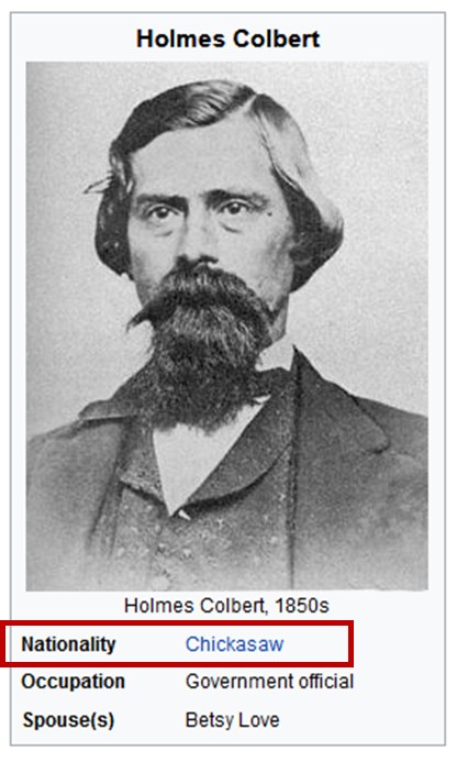 CHICKASAW NATIONALITY Holmes Colbert