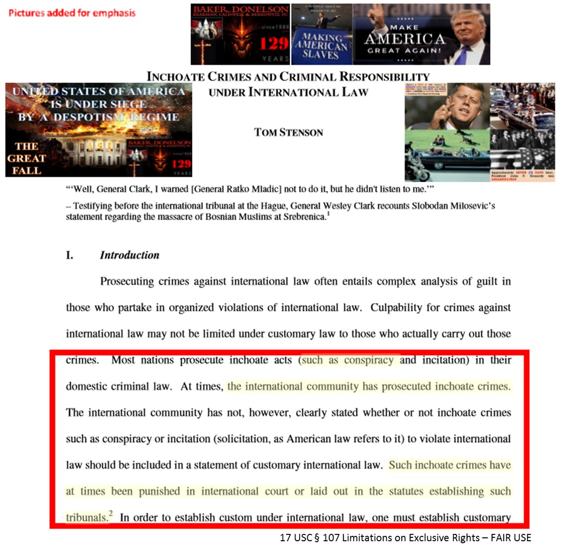 Inchoate Crimes and Criminal Responsibility Under International Law
