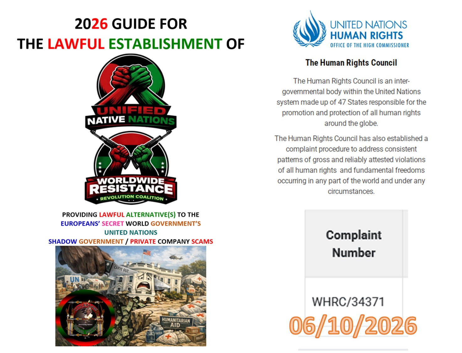 2026 GUIDE FOR THE LAWFUL ESTABLISHMENT OF UNIFIED NATIVE NATIONS – WORLDWIDE RESISTANCE REVOLUTION COALITION With CARVE OUT