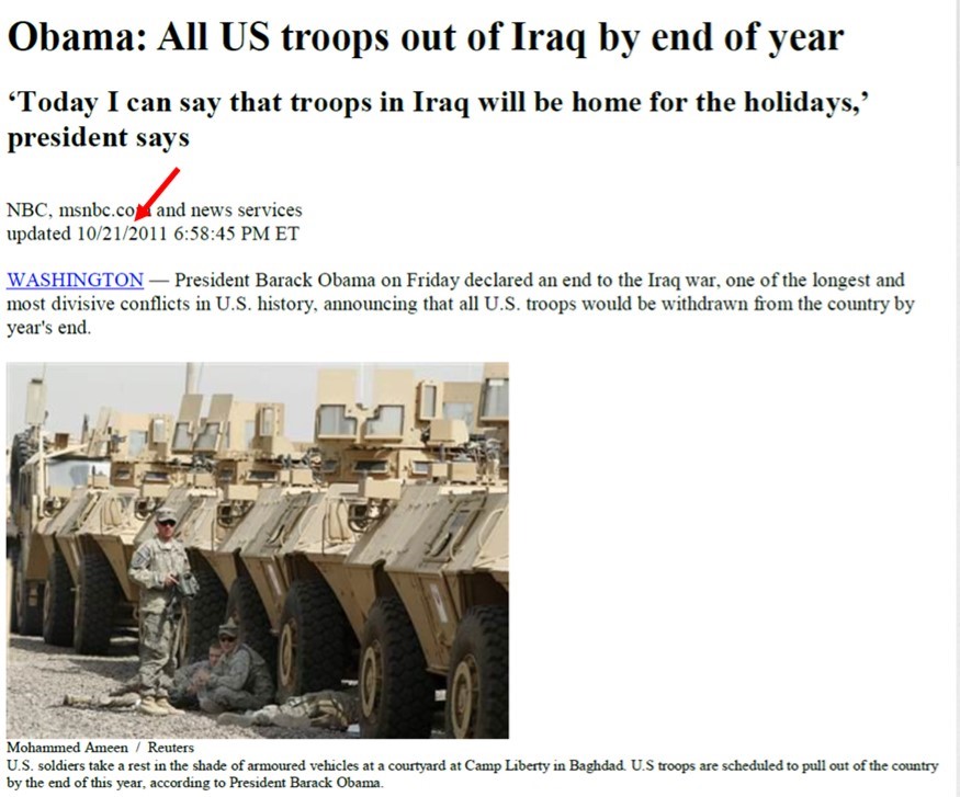 102111 Obama Announces END Of Iraq War