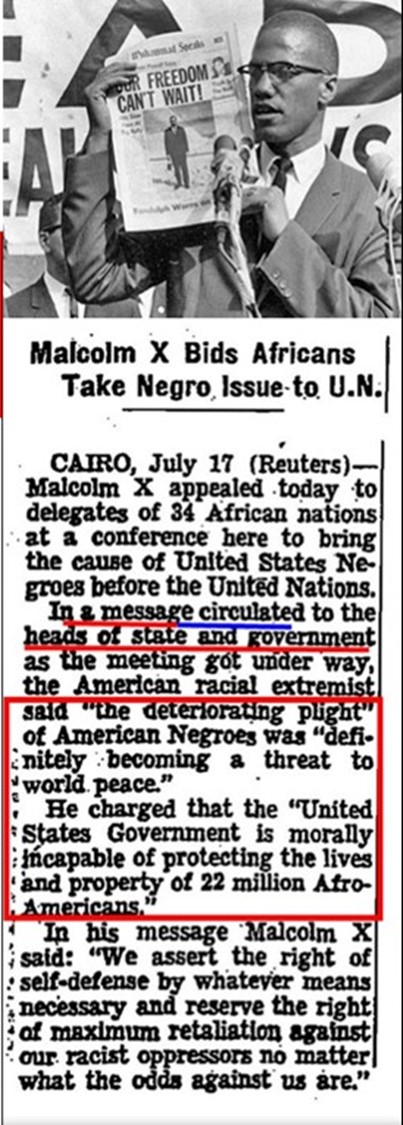 Malcolm X BLACK Indians Take Matters Before United Nations