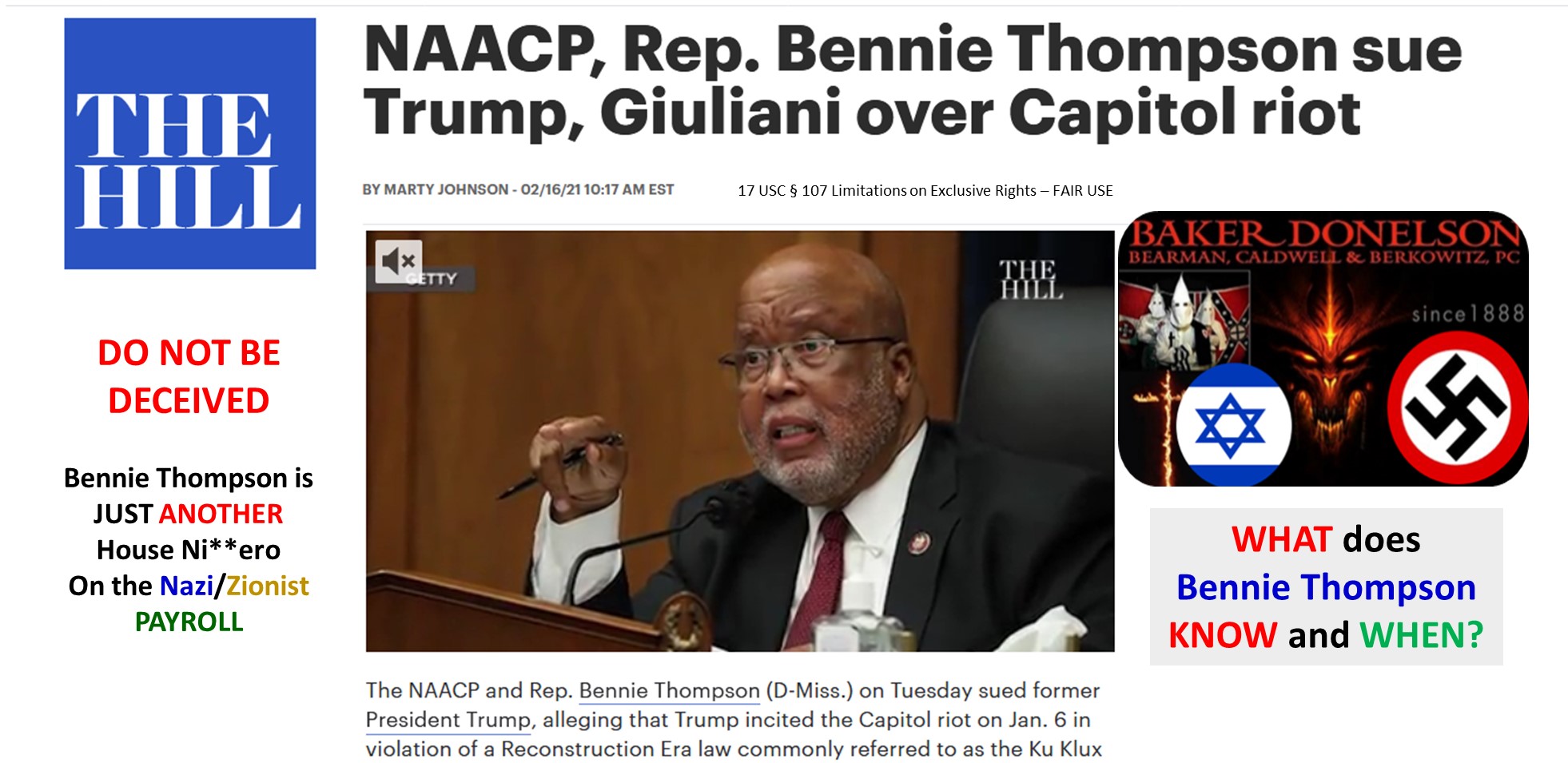 NAACP Bennie Thompson DECEPTION Scam