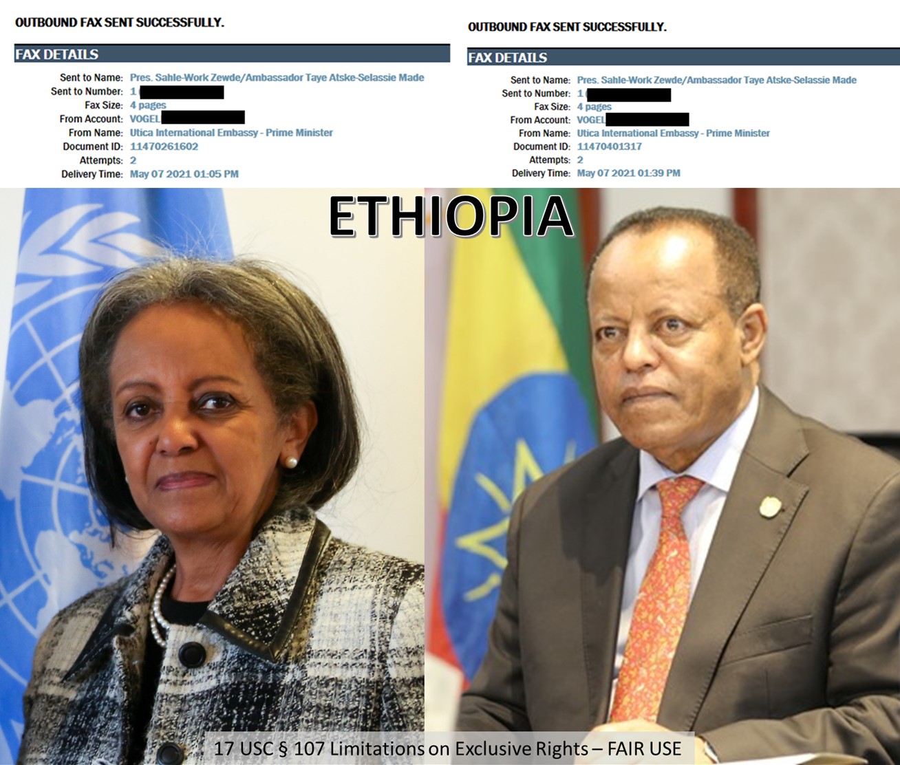 050721 Fax Confirmation Ethiopia