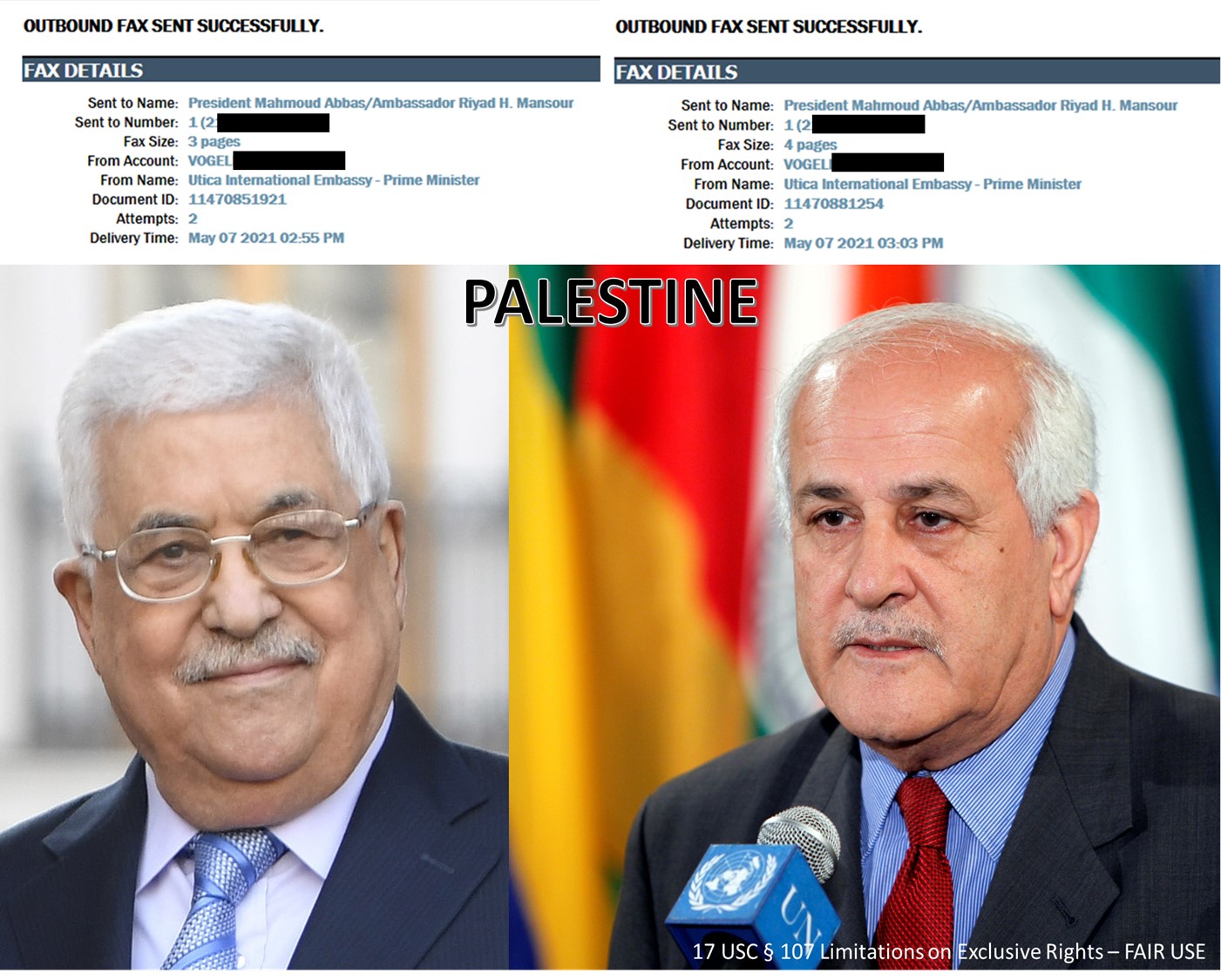 050721 Fax Confirmation Palestine