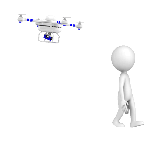 drone follow surveillance anim BLUE