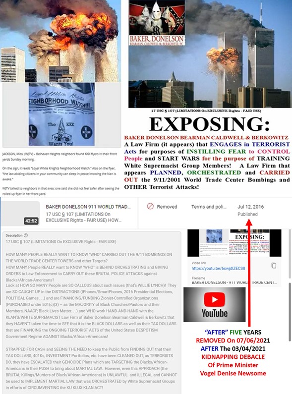 YouTube REMOVAL Of Vogel Denise Newsome EXPOSING 911 Conspiracies