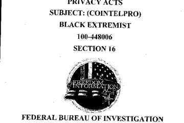 Document: [FBI CoIntelPro Against BLACK Extremists Section 16]