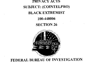 Document: [FBI CoIntelPro Against BLACK Extremists Section 26]