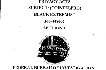 Document: [FBI CoIntelPro Against BLACK Extremists Section 03]